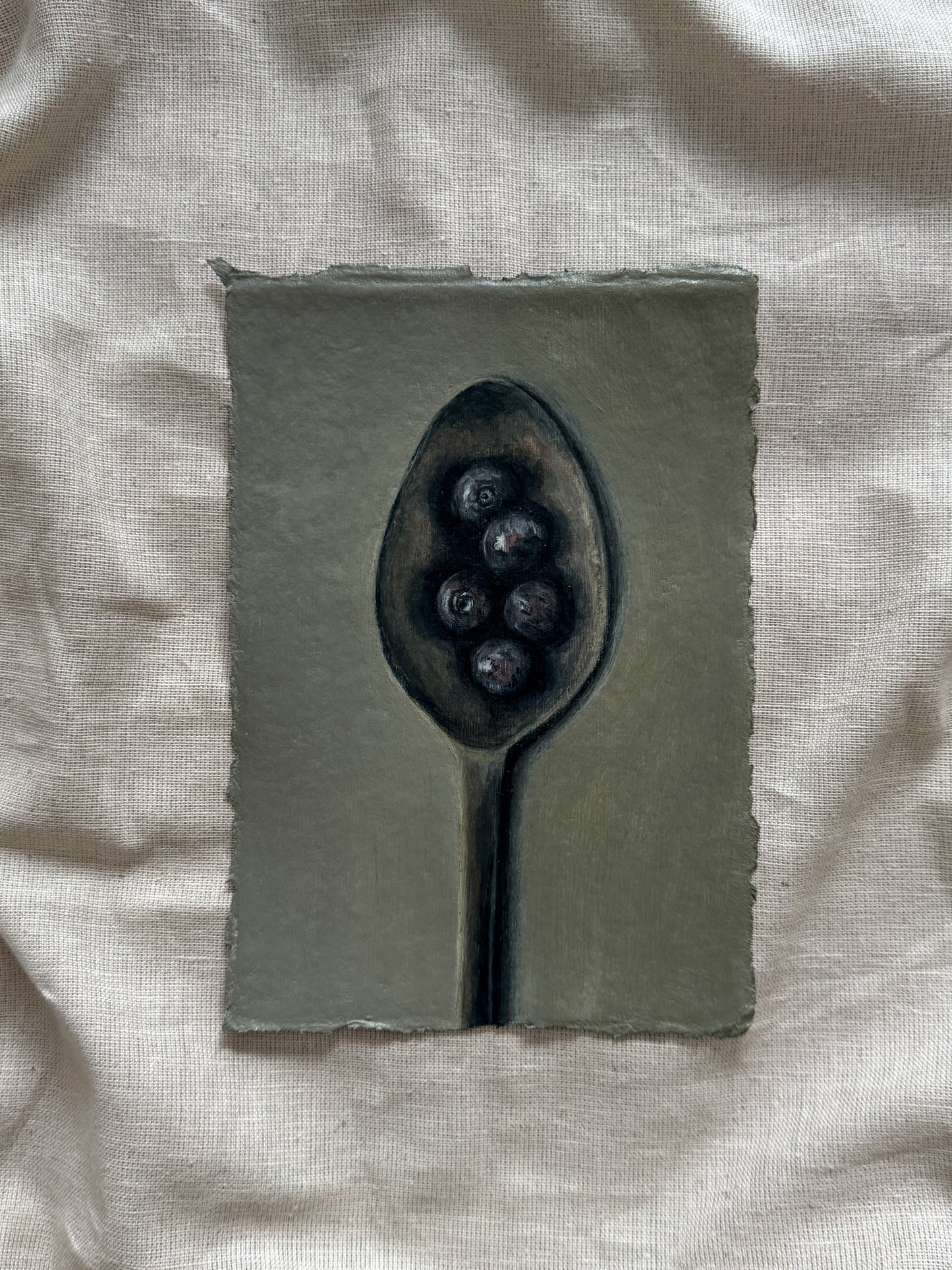 spoon of blueberries