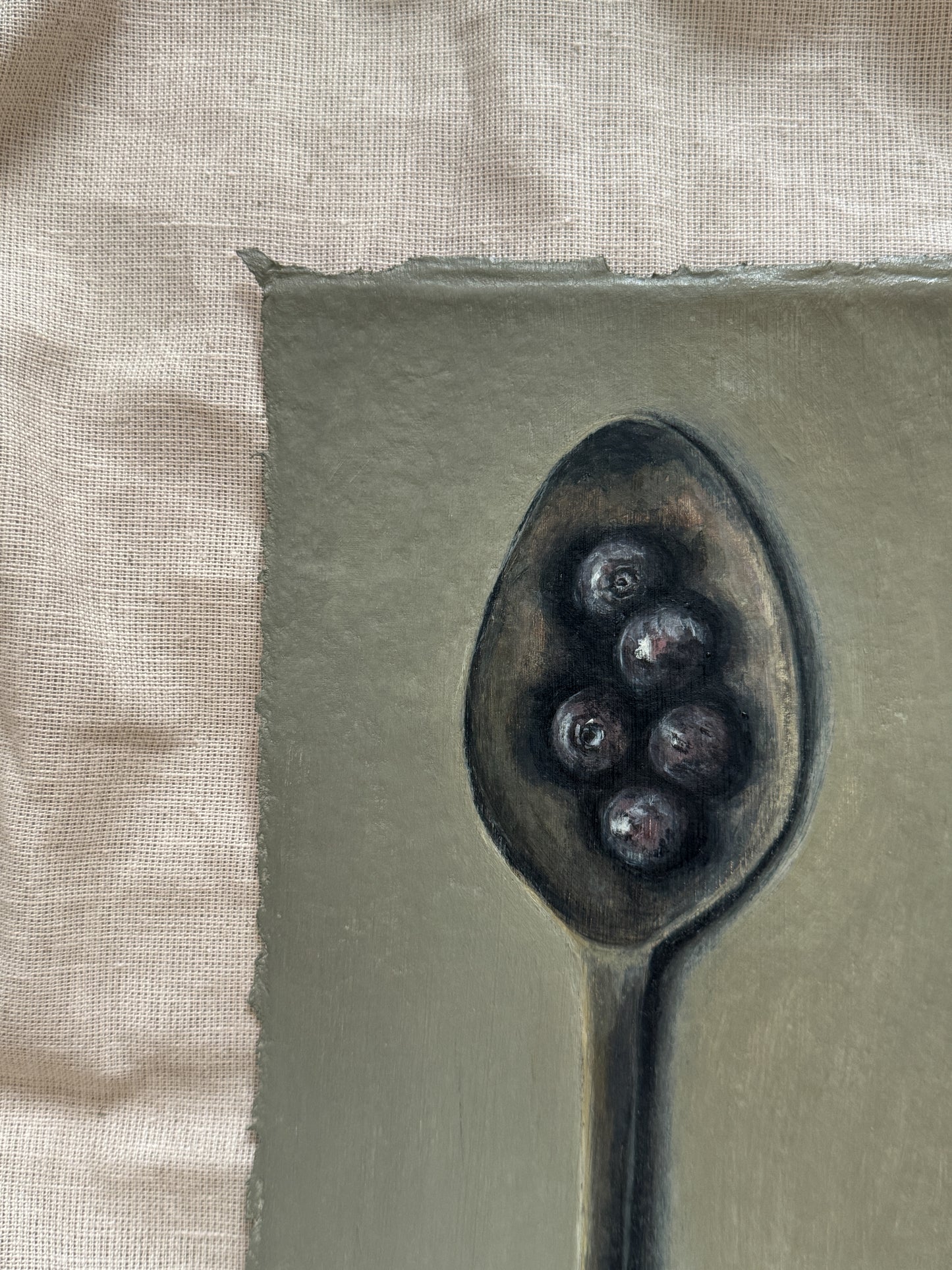 spoon of blueberries
