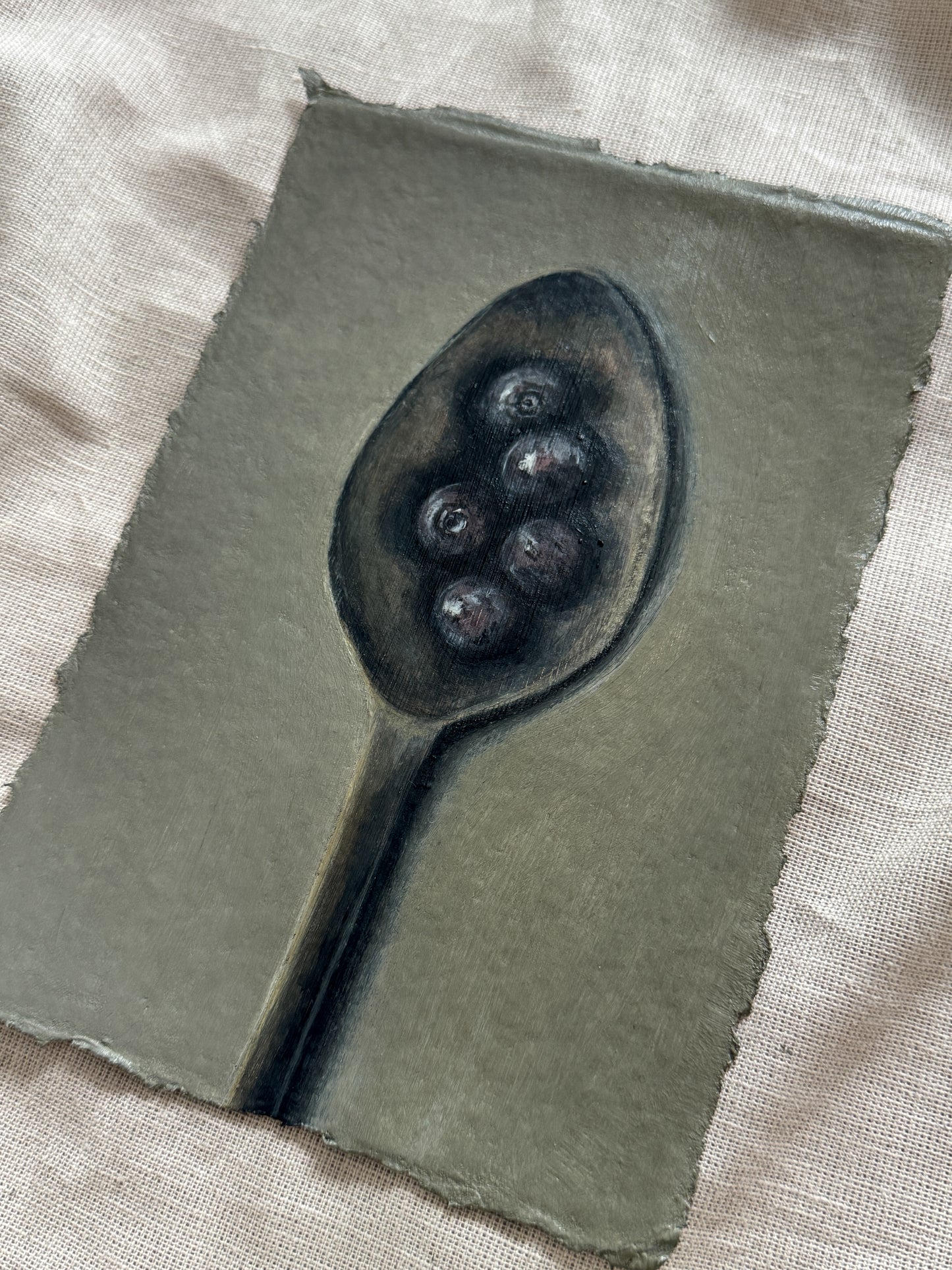 spoon of blueberries