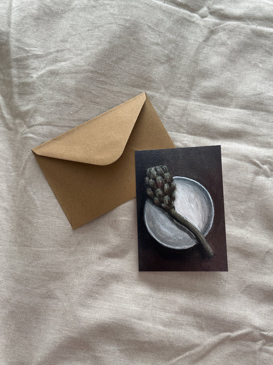 an artichoke offering (greeting card)